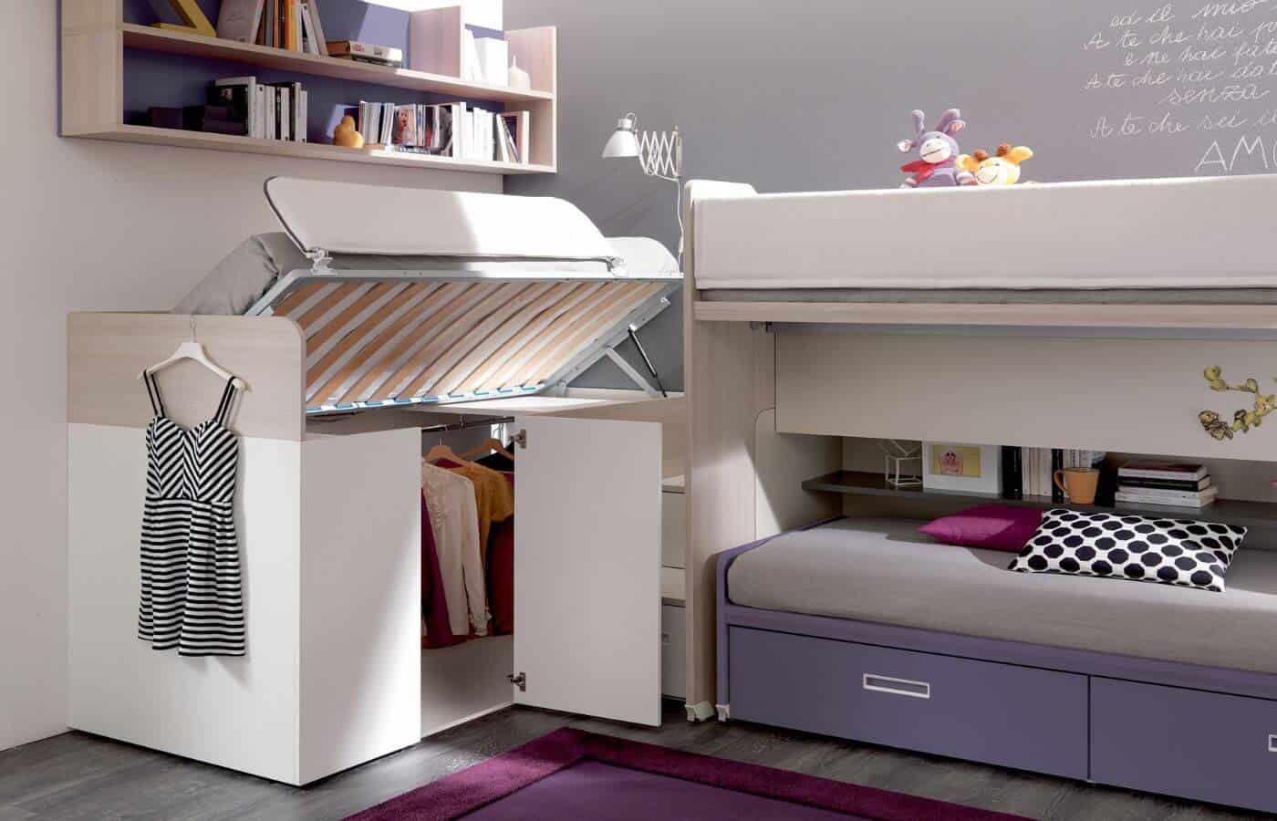 L'armadio sotto un letto della cameretta Fiji