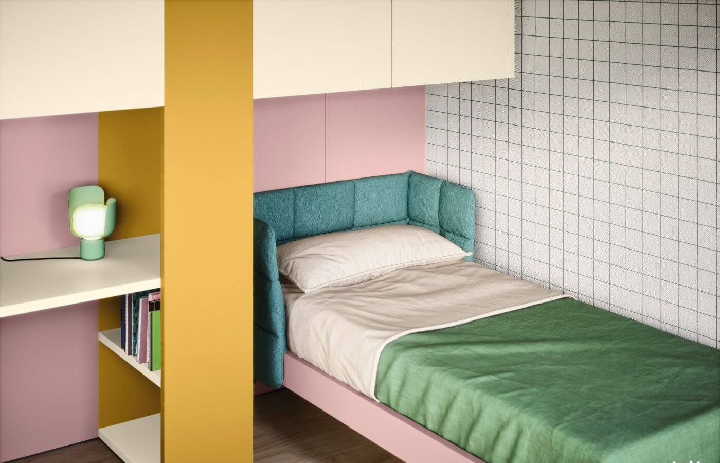 Particolare del letto della cameretta Lubiana