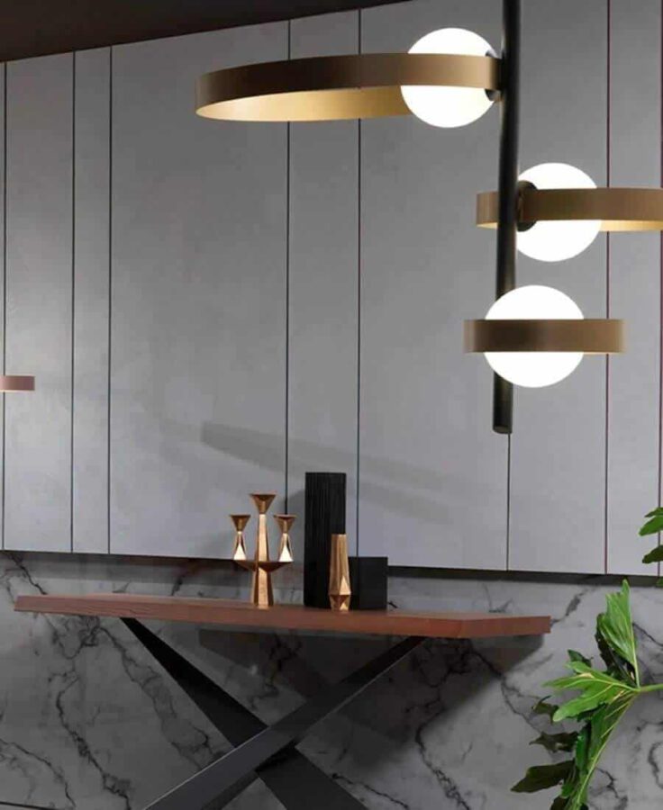 Lampada in sospensione verticale, lampadario Bubble