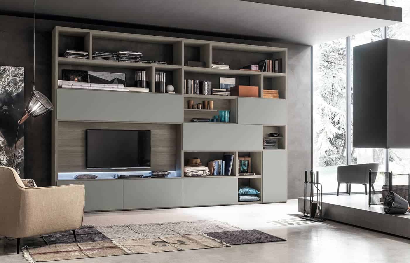 La libreria Sanremo in colorazione verde chiaro