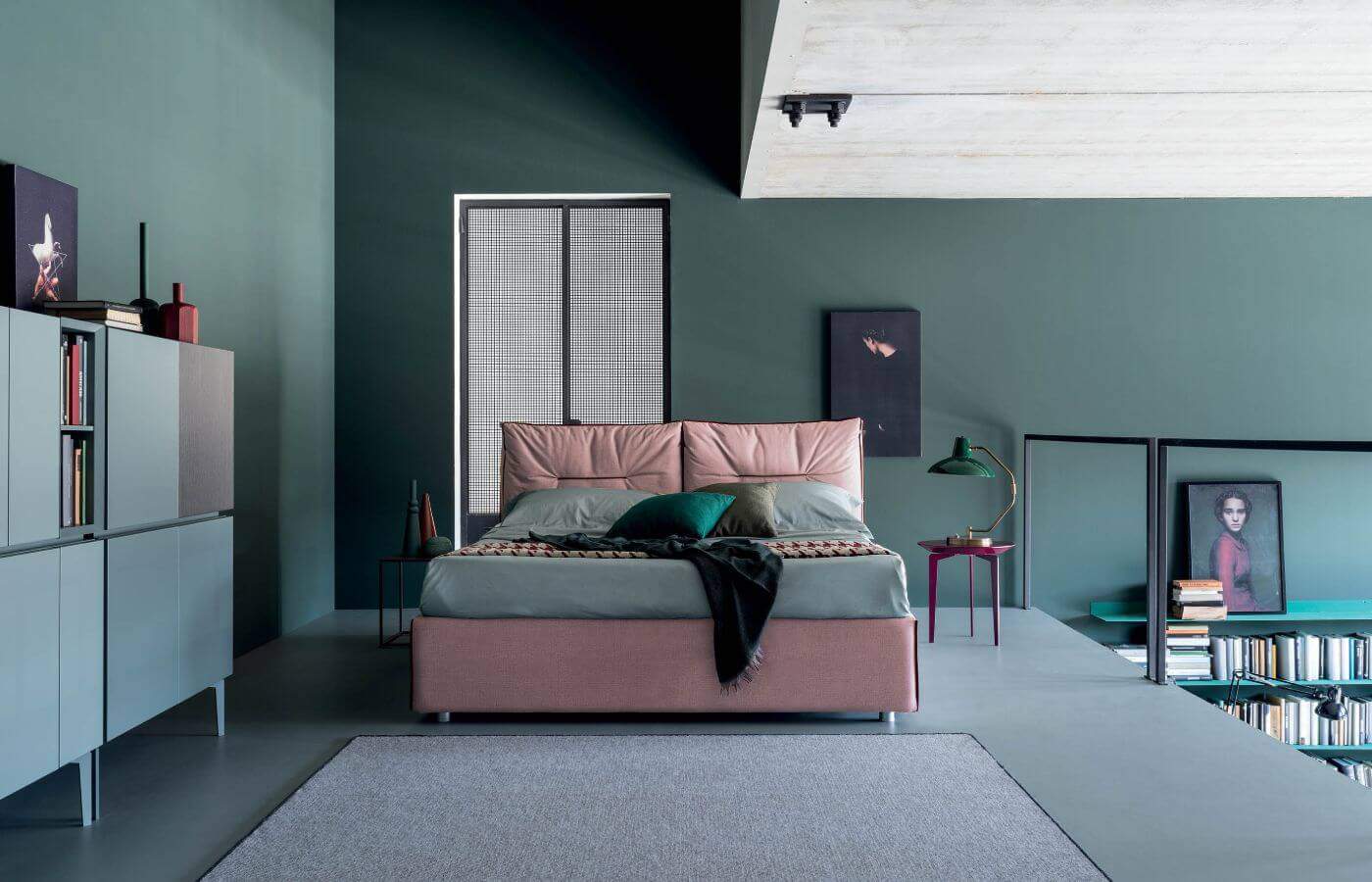 Il letto matrimoniale della collezione Genesi de Il Mobile